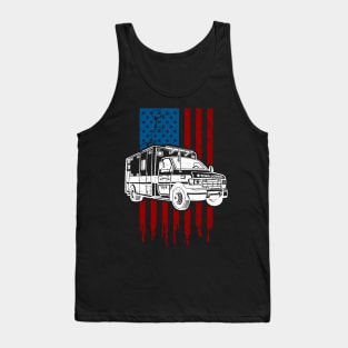 Ambulance EMT EMS Medical American Flag Tank Top